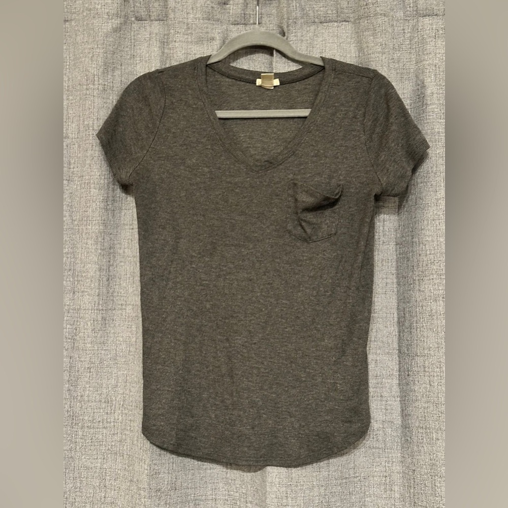 Bozzolo Charcoal V-Neck Short Sleeve Tee